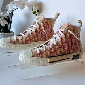 Christian Dior B23 High-Top Sneakers -Red Oblique-excellent condition size 44